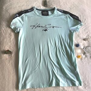 Casual Wear Mint Hollister Tee (with larger logo seemed along sleeves)